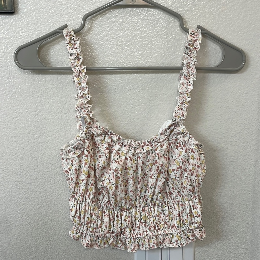 Scrunch White Floral Blouse